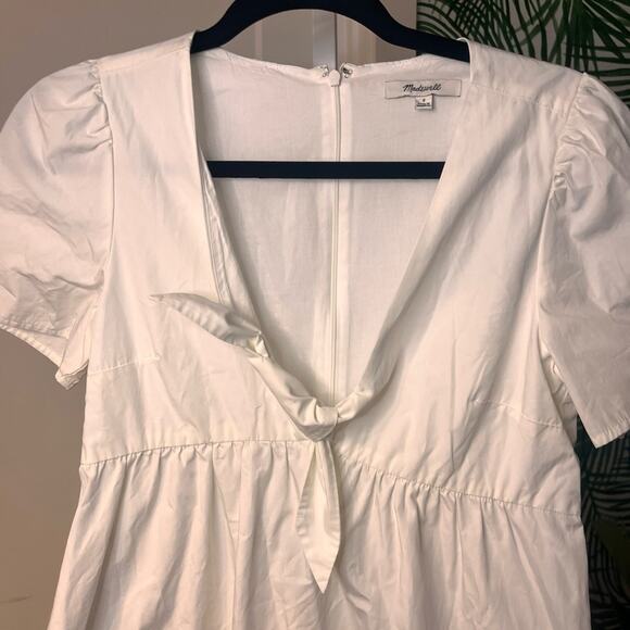 Madewell White Tie Front Poplin Mini Dress size 2 - Picture 10 of 16